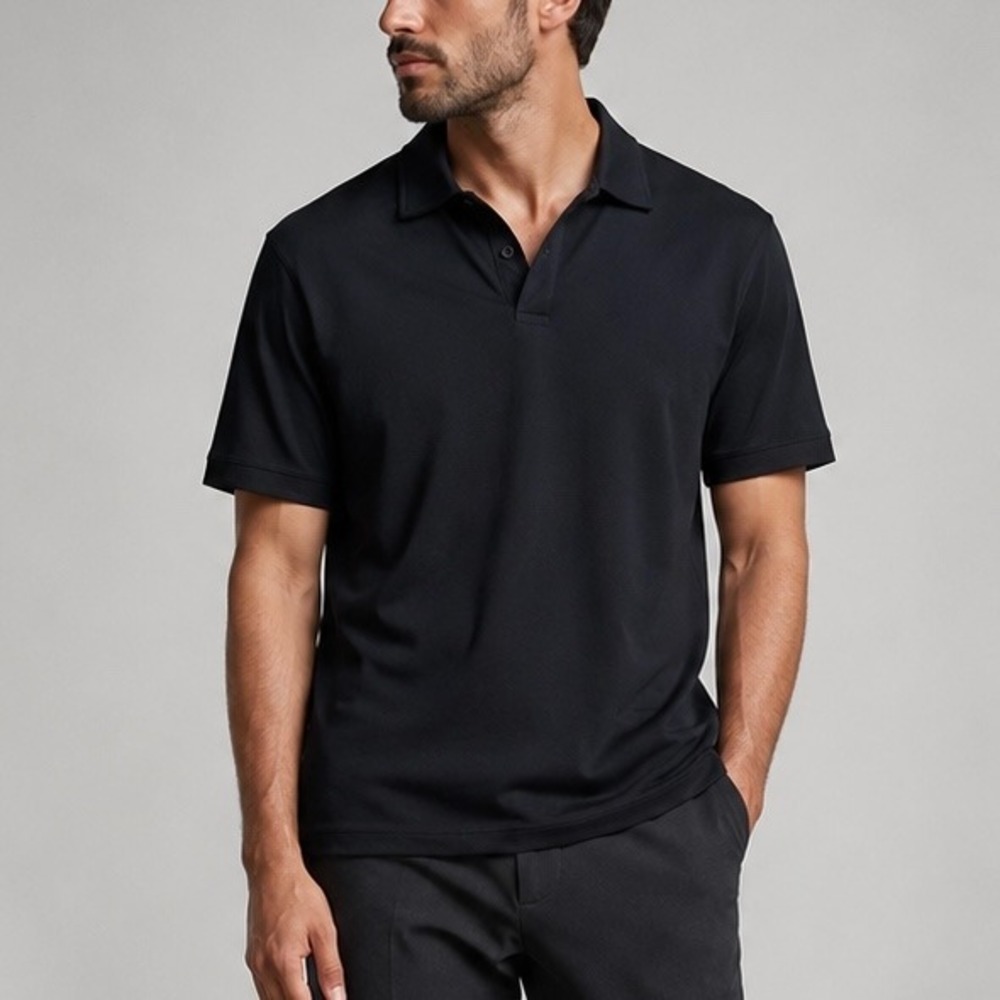 Porter & Ash The Polo Mens XL Black 4 Way Stretch Wrinkle Resistant Golf Shirt
